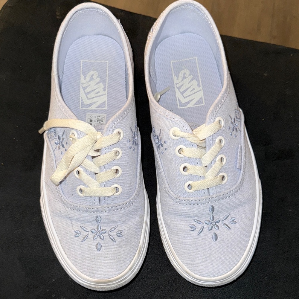 Vans Women's Light Blue Floral Sneakers